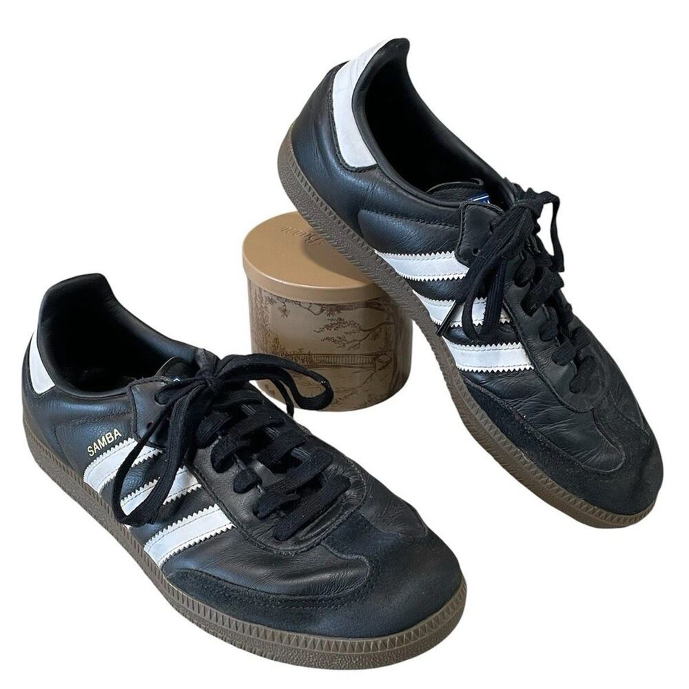 adidas Original Samba OG Black/White Lace Up Sneakers Men's 8.5 Low Top Athletic